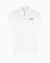 Ea7 Tennis Pro Two-tone Polo Shirt In Ventus7 Technical Fabric In White