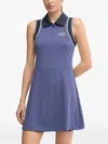 Ea7 Tennis Pro Zip Polo-collar Mini Dress In Blue