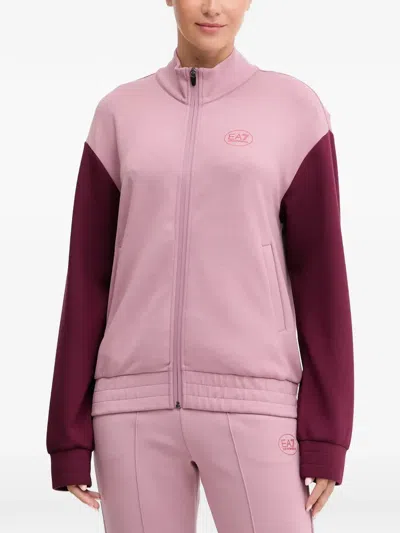 Ea7 Tennis Pro Zip-up Logo Tracksuit In Pink