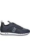 Ea7 Textured Panel Sneakers In Blue