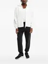 Ea7 Textured Zip-up Hoodie In White