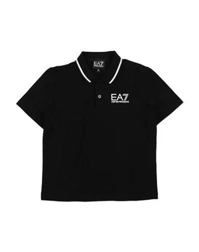 Ea7 Babies'  Toddler Boy Polo Shirt Black Size 6 Cotton, Elastane