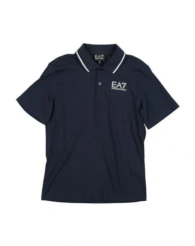 Ea7 Babies'  Toddler Boy Polo Shirt Navy Size 4 Cotton In Blue