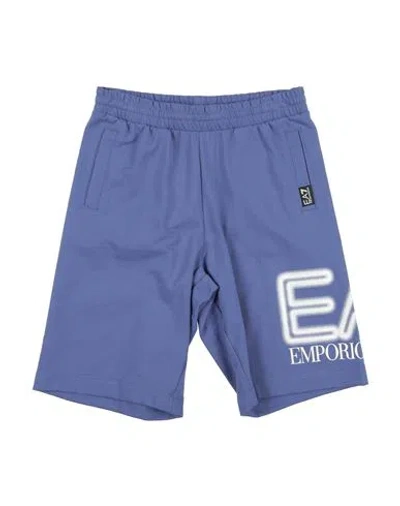 Ea7 Babies'  Toddler Boy Shorts & Bermuda Shorts Purple Size 6 Cotton In Blue