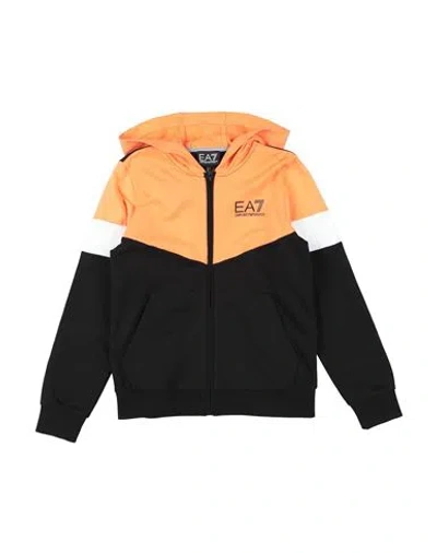 Ea7 Babies'  Toddler Boy Sweatshirt Mandarin Size 6 Cotton, Elastane In Black