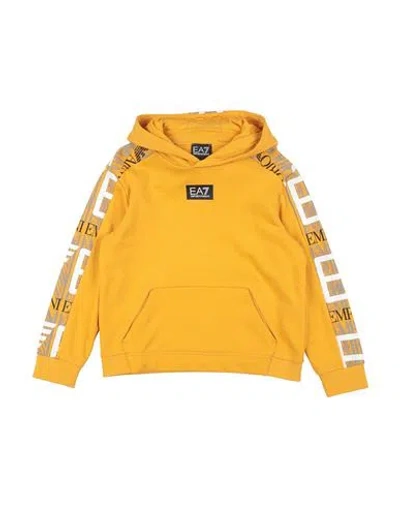Ea7 Babies'  Toddler Boy Sweatshirt Marigold Size 6 Cotton, Elastane In Yellow