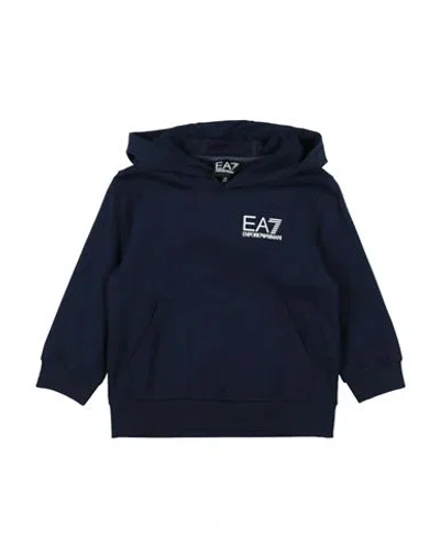 Ea7 Babies'  Toddler Boy Sweatshirt Navy Size 4 Cotton, Elastane In Blue
