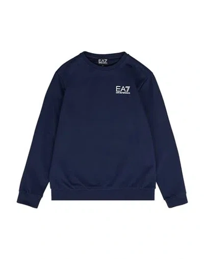 Ea7 Babies'  Toddler Boy Sweatshirt Navy Size 4 Cotton, Elastane In Blue