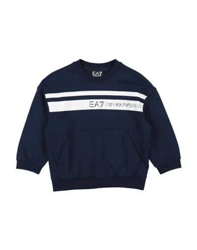 Ea7 Babies'  Toddler Boy Sweatshirt Navy Size 6 Cotton, Elastane In Black