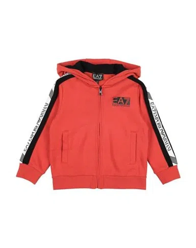 Ea7 Babies'  Toddler Boy Sweatshirt Tomato Red Size 6 Cotton, Polyester, Elastane
