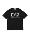 Ea7 Toddler Boy T-shirt Black Size 4 Cotton In Black
