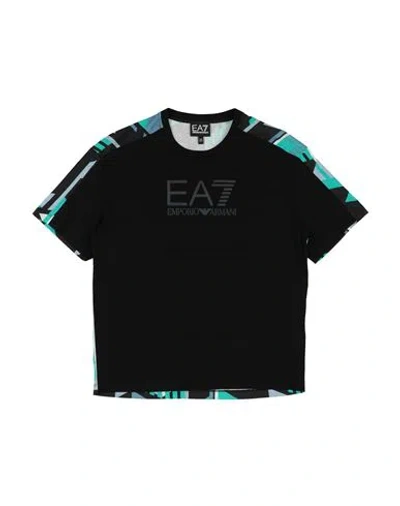 Ea7 Babies'  Toddler Boy T-shirt Black Size 6 Cotton In Blue