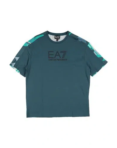 Ea7 Babies'  Toddler Boy T-shirt Deep Teal Size 4 Cotton In Green