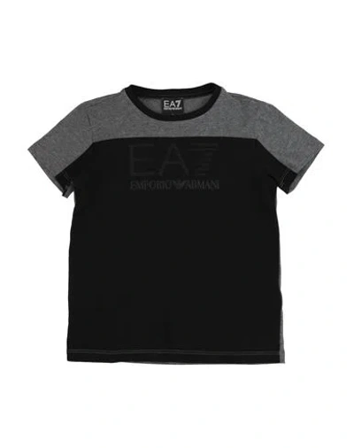 Ea7 Babies'  Toddler Boy T-shirt Lead Size 6 Cotton In Black