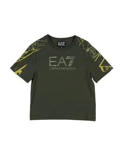 Ea7 Babies'  Toddler Boy T-shirt Military Green Size 4 Cotton