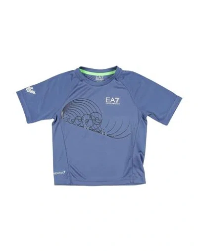 Ea7 Babies'  Toddler Boy T-shirt Purple Size 4 Polyester In Blue