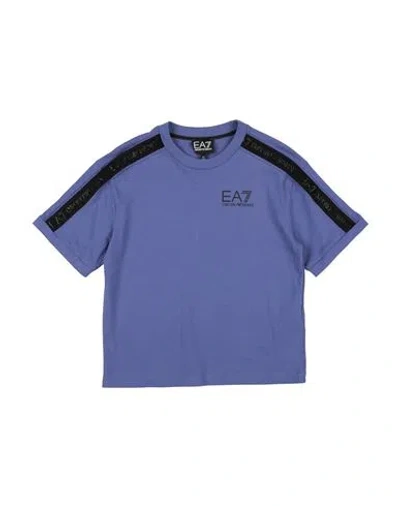 Ea7 Babies'  Toddler Boy T-shirt Slate Blue Size 6 Cotton