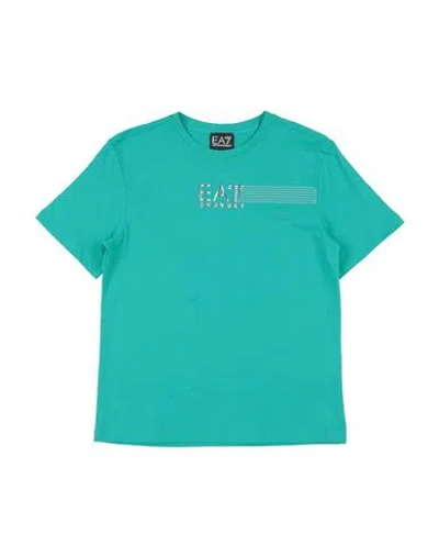 Ea7 Babies'  Toddler Boy T-shirt Turquoise Size 6 Cotton In Green