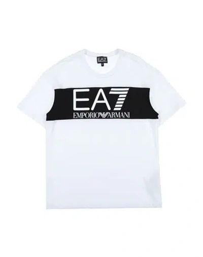 Ea7 Babies'  Toddler Boy T-shirt White Size 4 Cotton In Black