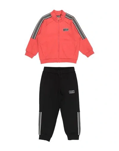 Ea7 Babies'  Toddler Boy Tracksuit Orange Size 6 Cotton, Polyester In Multi