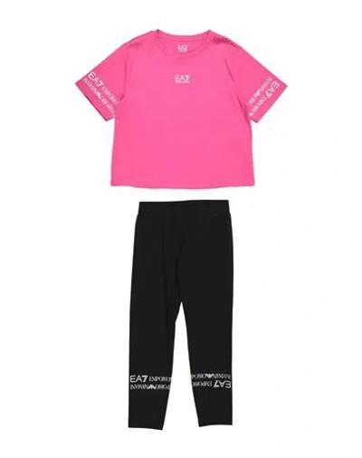 Ea7 Babies'  Toddler Girl Co-ord Fuchsia Size 6 Cotton In Pink