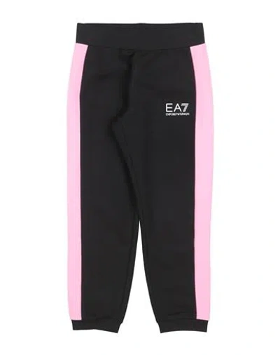 Ea7 Babies'  Toddler Girl Pants Black Size 6 Cotton, Modal, Elastane