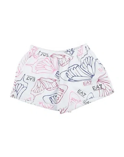 Ea7 Babies'  Toddler Girl Shorts & Bermuda Shorts White Size 6 Cotton, Elastane
