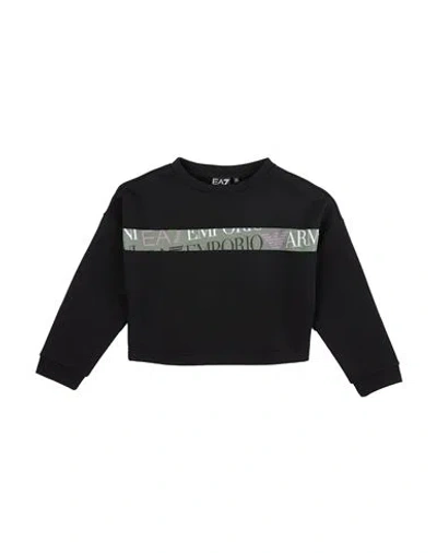 Ea7 Babies'  Toddler Girl Sweatshirt Black Size 4 Cotton, Polyester