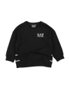 Ea7 Toddler Girl Sweatshirt Black Size 4 Cotton, Elastane In Black