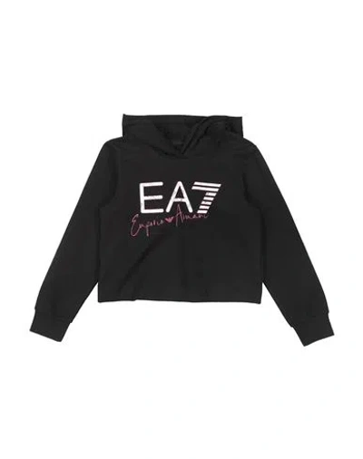 Ea7 Babies'  Toddler Girl Sweatshirt Black Size 6 Cotton, Elastane