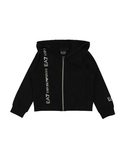 Ea7 Babies'  Toddler Girl Sweatshirt Black Size 6 Cotton, Elastane