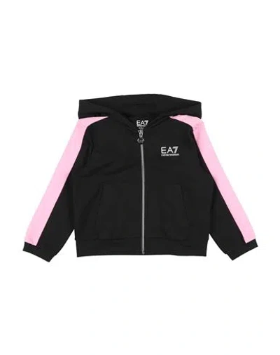 Ea7 Babies'  Toddler Girl Sweatshirt Black Size 6 Cotton, Modal, Elastane