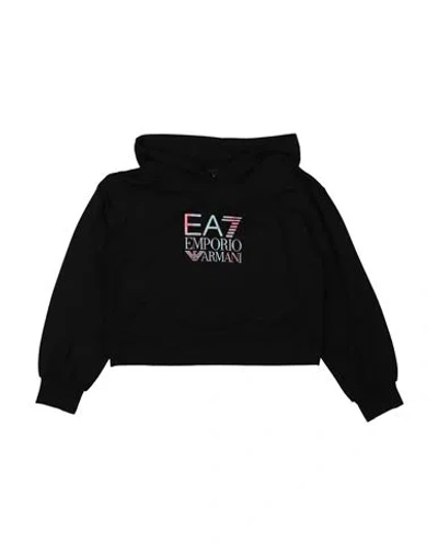 Ea7 Babies'  Toddler Girl Sweatshirt Black Size 6 Viscose, Elastane