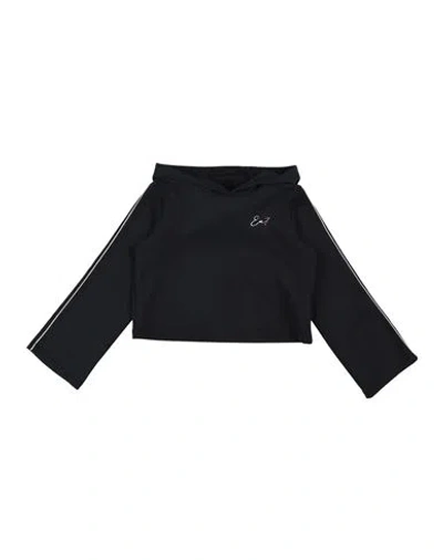 Ea7 Babies'  Toddler Girl Sweatshirt Charcoal Size 4 Polyester, Modal, Elastane In Black