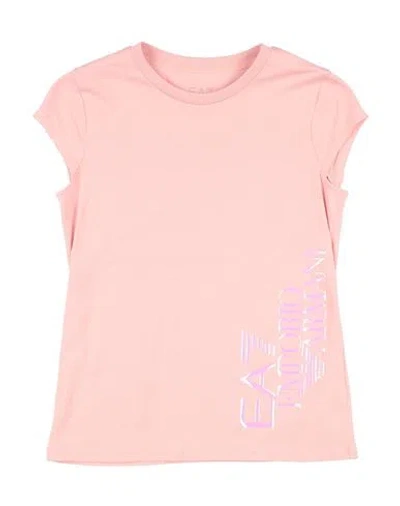 Ea7 Babies'  Toddler Girl T-shirt Pink Size 6 Cotton, Modal, Elastane