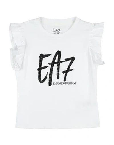 Ea7 Babies'  Toddler Girl T-shirt White Size 4 Cotton