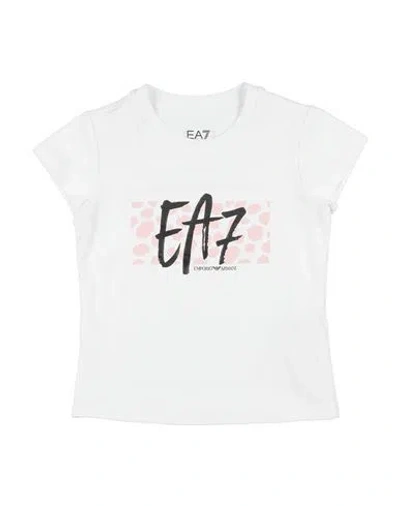Ea7 Babies'  Toddler Girl T-shirt White Size 6 Cotton, Elastane