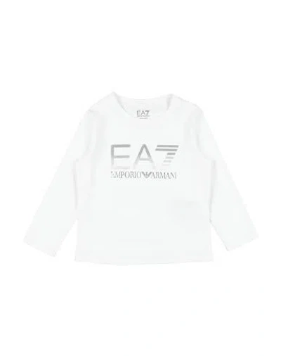 Ea7 Babies'  Toddler Girl T-shirt White Size 6 Cotton, Elastane