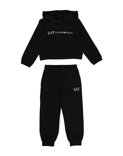 Ea7 Babies'  Toddler Girl Tracksuit Black Size 4 Cotton, Elastane