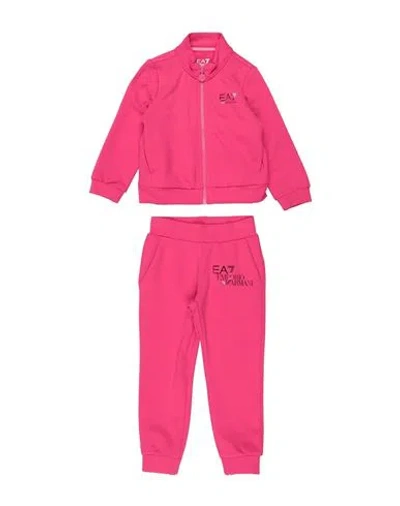 Ea7 Babies'  Toddler Girl Tracksuit Fuchsia Size 6 Cotton, Elastane In Pink