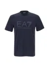 Ea7 Tonal Logo Print T-shirt In Blue