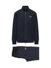Ea7 Logo-print Track Jacket In Armani Blue/silver Logo