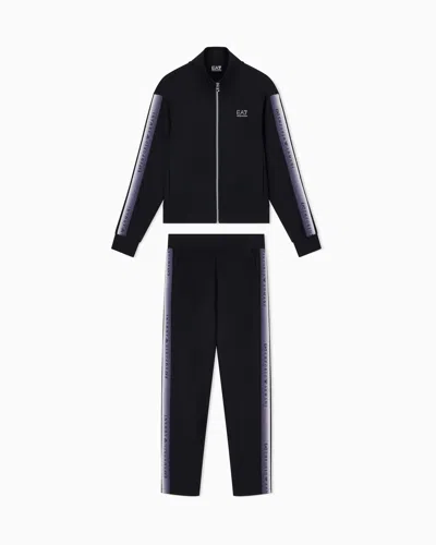 Ea7 Tracksuit Natural Ventus 7 Regular Fit In Cotton And Modal In Black