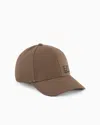 Ea7 Train Core Cotton Baseball Cap In Brown
