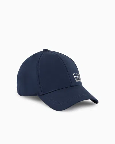 Ea7 Train Core Cotton Baseball Cap In Navy Blue
