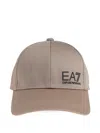 Ea7 Train Core Id Logo-print Cotton Baseball Cap In Neutral