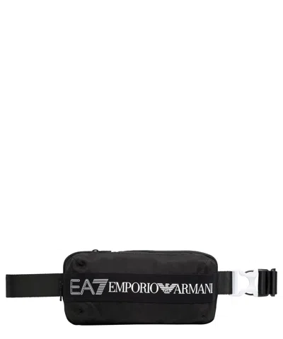 Ea7 Train Logo Belt Bag In Black