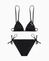 Ea7 Triangle Bikini With Logo In Black