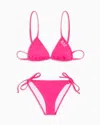 Ea7 Triangle Bikini With Logo In Pink