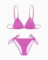 Ea7 Triangle Bikini With Logo In Purple